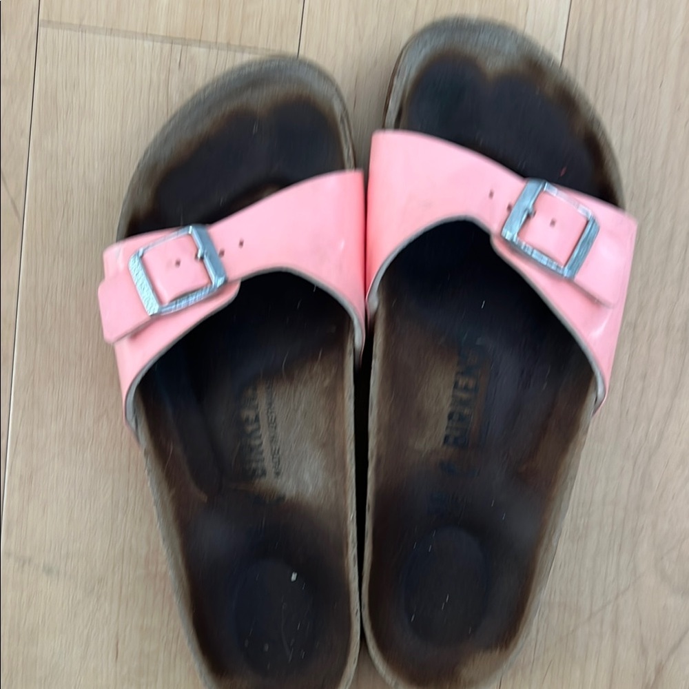 Birkenstock Glossy Pink Slide Sandals 38 - Picture 2 of 12
